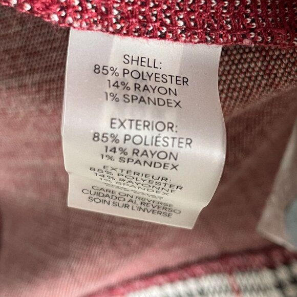 Calvin Klein Womens Plus 2X Red Black Plaid Blazer Jacket One Button - Picture 6 of 12